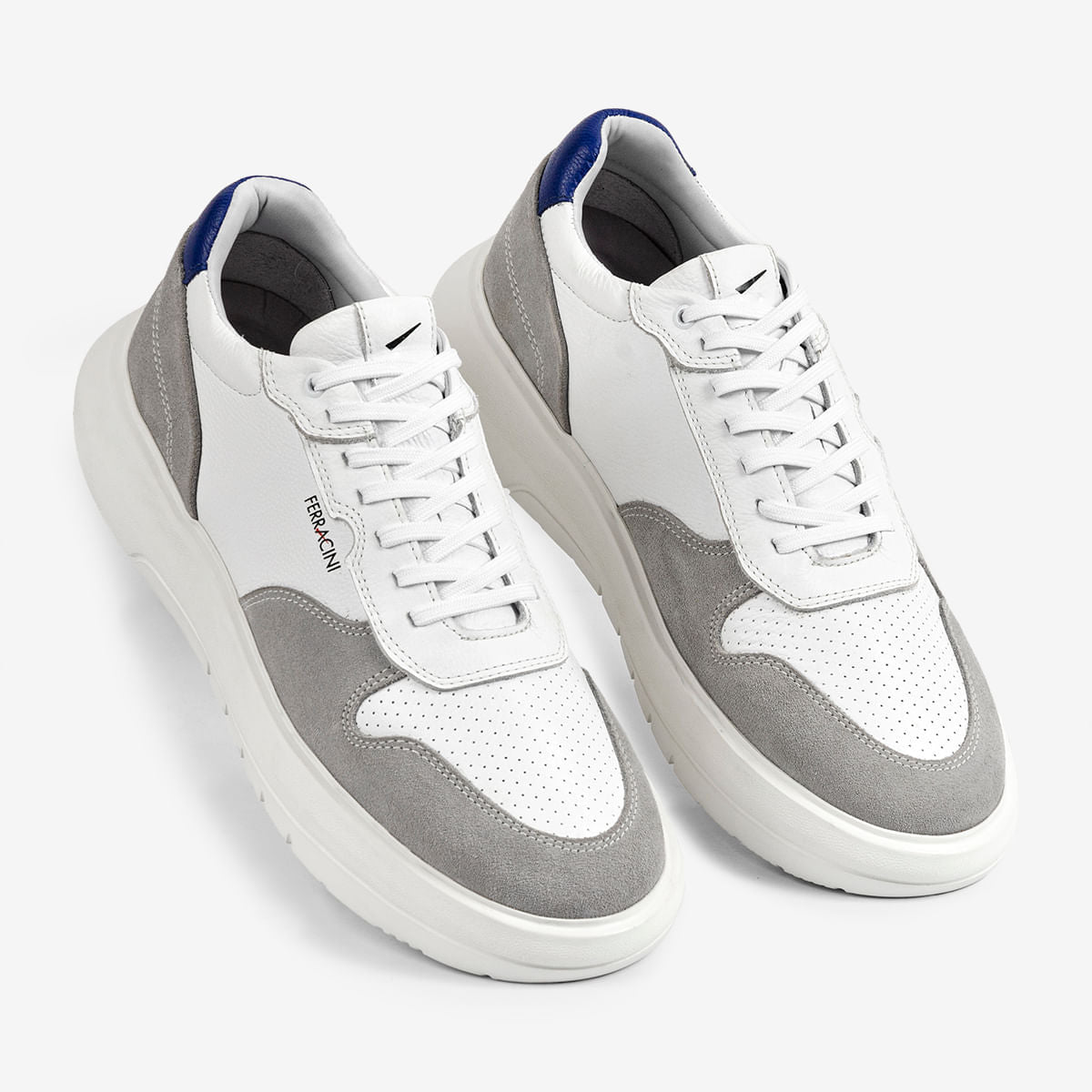 Sneaker Ferracini Masculino Branco e Cinza Energy