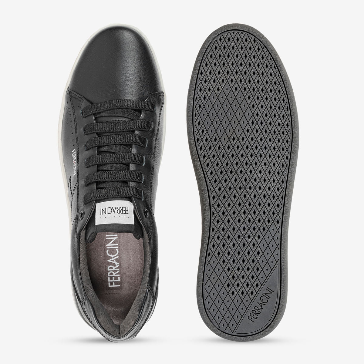 Tênis Masculino de Couro Preto Clint